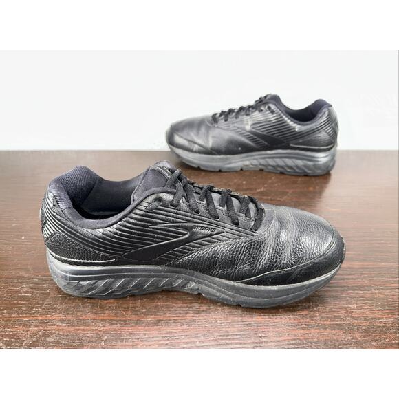 Brooks Shoes Mens Size 11.5 2E Addiction Walker 2 Walking Sneaker Black Leather main image 11